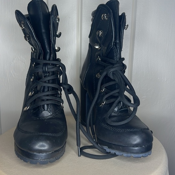 DKNY Womens Lenni Black Block Heel Dressy Almond Toe Ankle Boots Shoes - Picture 6 of 11